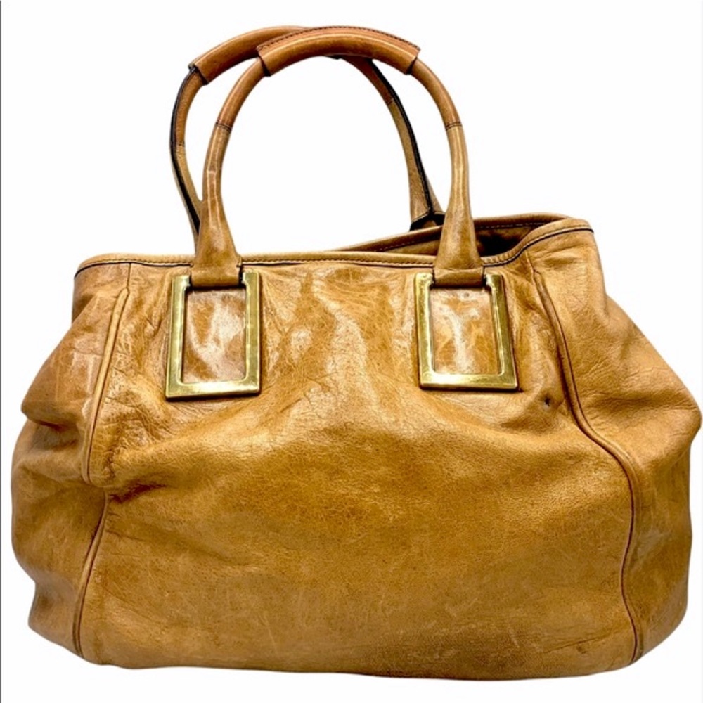Large tan leather Chloe tote bag